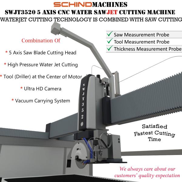 آلة قطع نفاثة مائية SWJT3520 ذات 5 محاور CNC