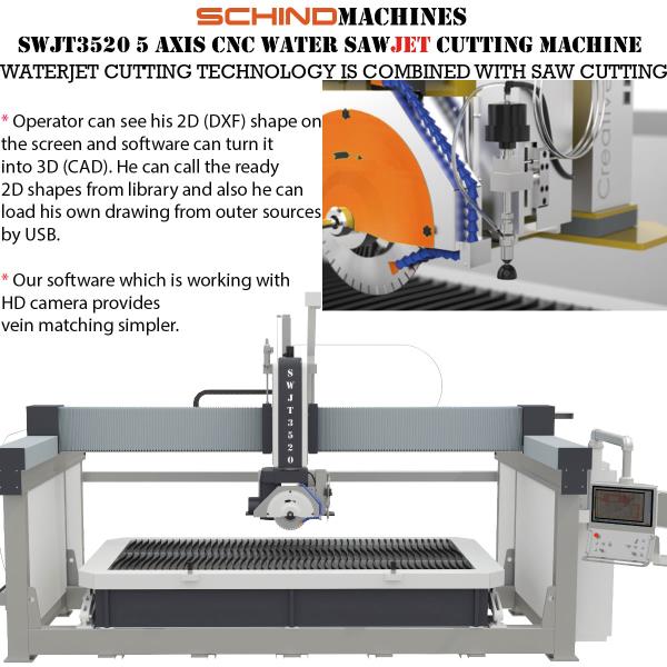 آلة قطع نفاثة مائية SWJT3520 ذات 5 محاور CNC