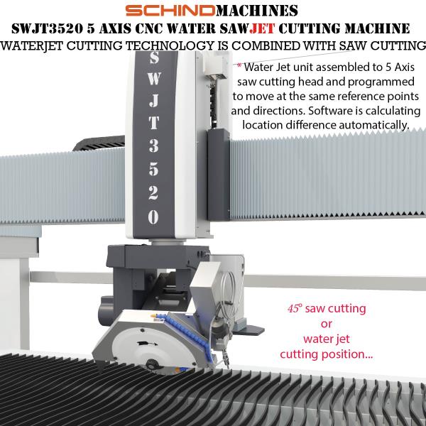 آلة قطع نفاثة مائية SWJT3520 ذات 5 محاور CNC