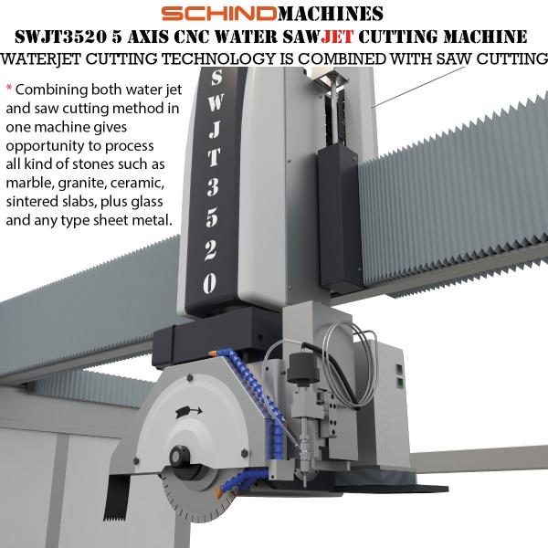 آلة قطع نفاثة مائية SWJT3520 ذات 5 محاور CNC