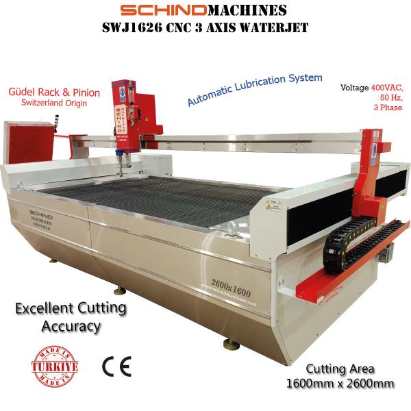 SCHIND MACHINES SWJ1626 MACHINE DE DECOUPE AU JET D'EAU 3 AXES CNC