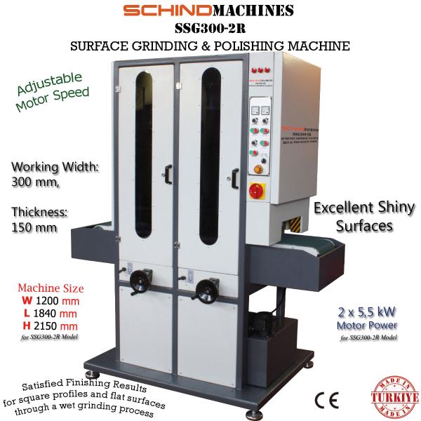 SCHINDMACHINES SSG300-1R, SSG300-2R, SSG300-3R  FLAT METAL SURFACE SANDING MACHINE