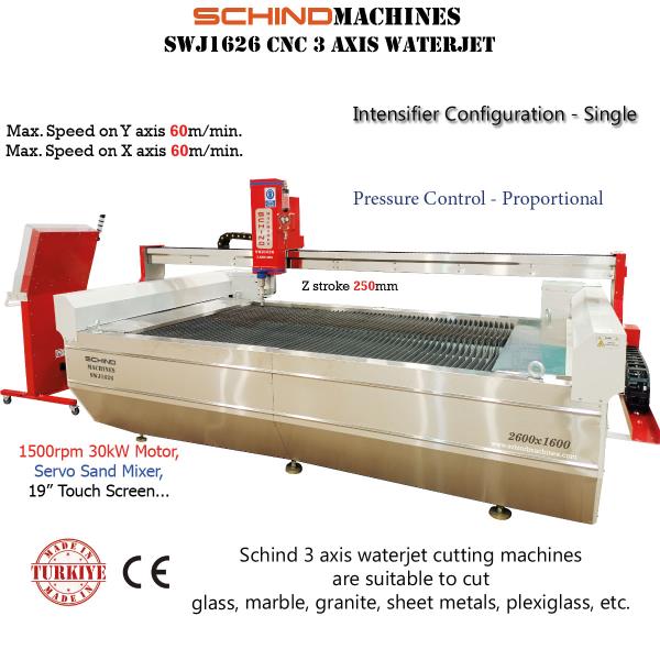 SCHIND MACHINES SWJ1626 MACHINE DE DECOUPE AU JET D'EAU 3 AXES CNC