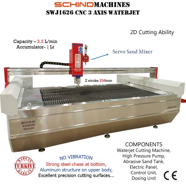 SCHIND MACHINES SWJ1626 MACHINE DE DECOUPE AU JET D'EAU 3 AXES CNC