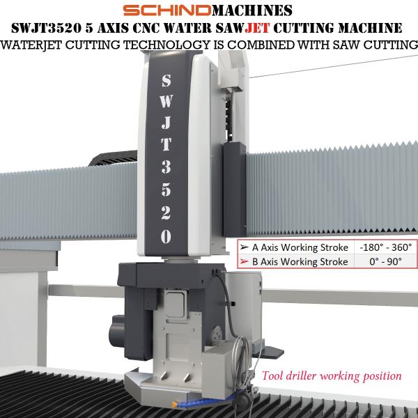 آلة قطع نفاثة مائية SWJT3520 ذات 5 محاور CNC